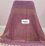 Dark Onion Pink Bamboo Silk Saree Pallu