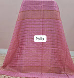 Baby Pink Bamboo Silk Saree Pallu
