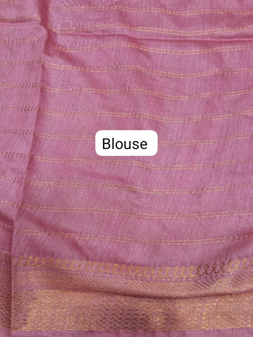 Baby Pink Bamboo Silk Saree Blouse