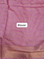 Baby Pink Bamboo Silk Saree Blouse