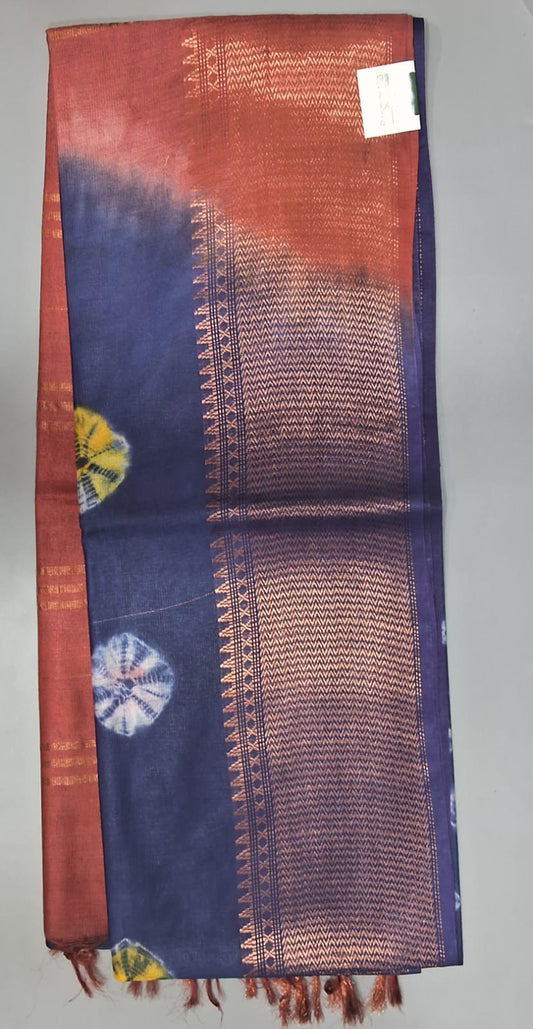 Blue Bamboo Silk Saree