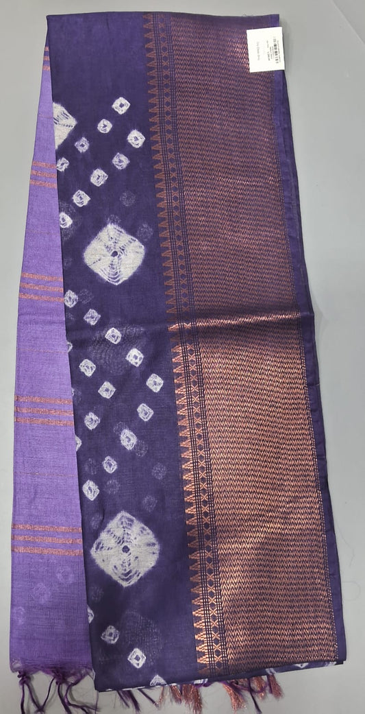 Blue Bamboo Silk Saree