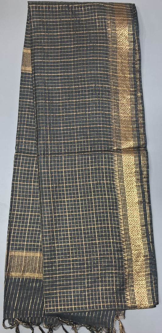 Black Bamboo Silk Saree