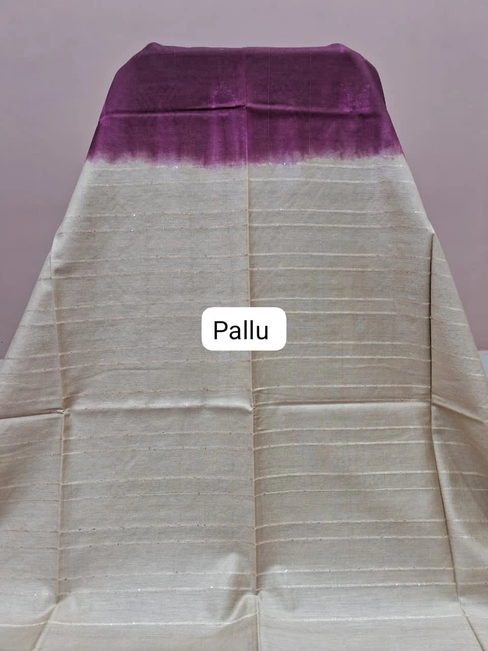 Beautiful Onion Pink Bamboo silk saree Pallu