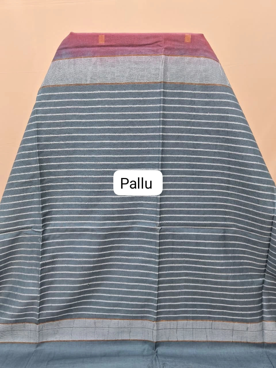 Elegance Reddish Pink Bamboo Silk Saree pallu
