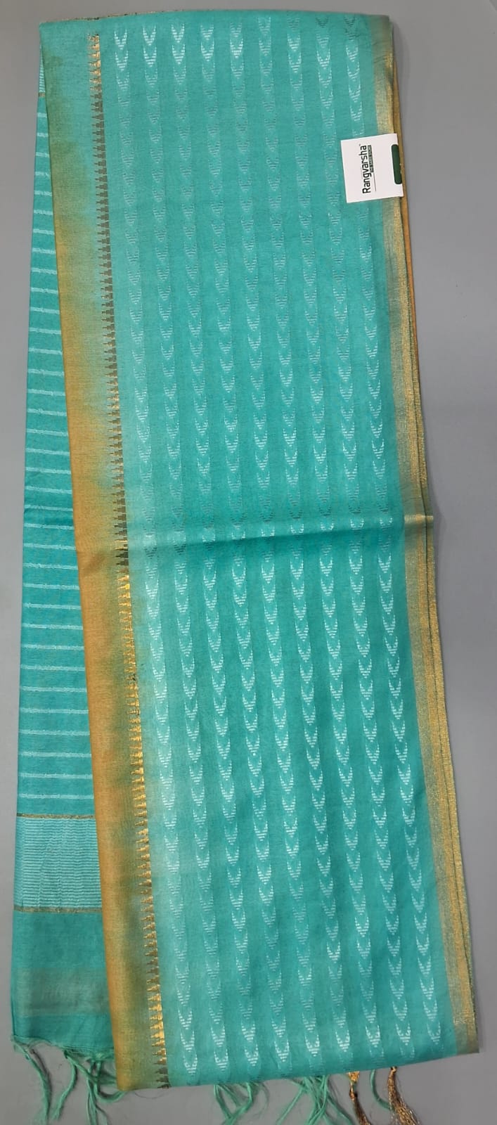 Olive Green Bamboo Silk Saree