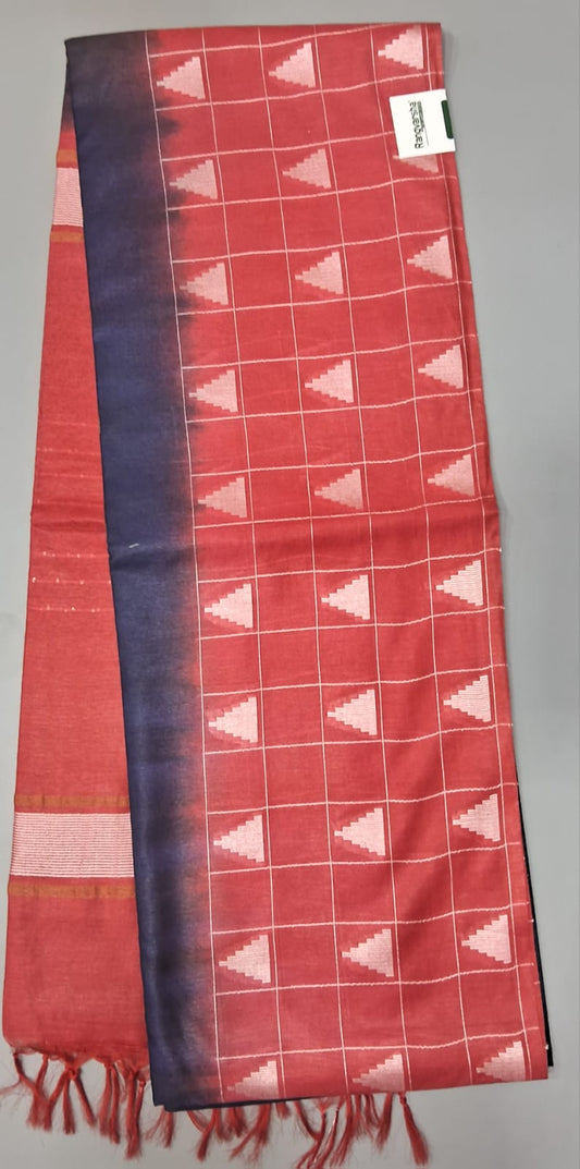 Dark Blue Bamboo Silk Saree