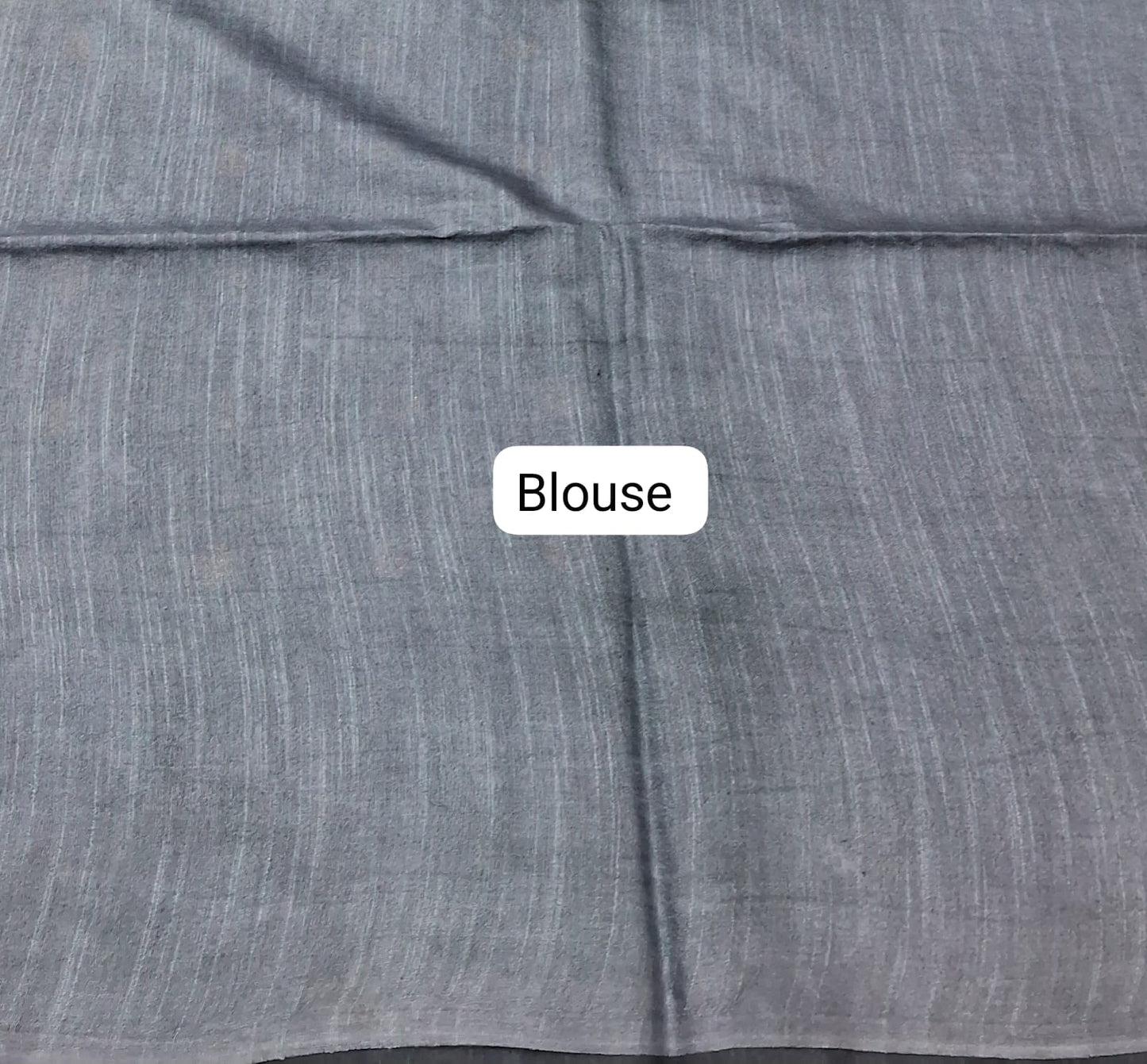 Dark Grey Bamboo Silk Saree Blouse