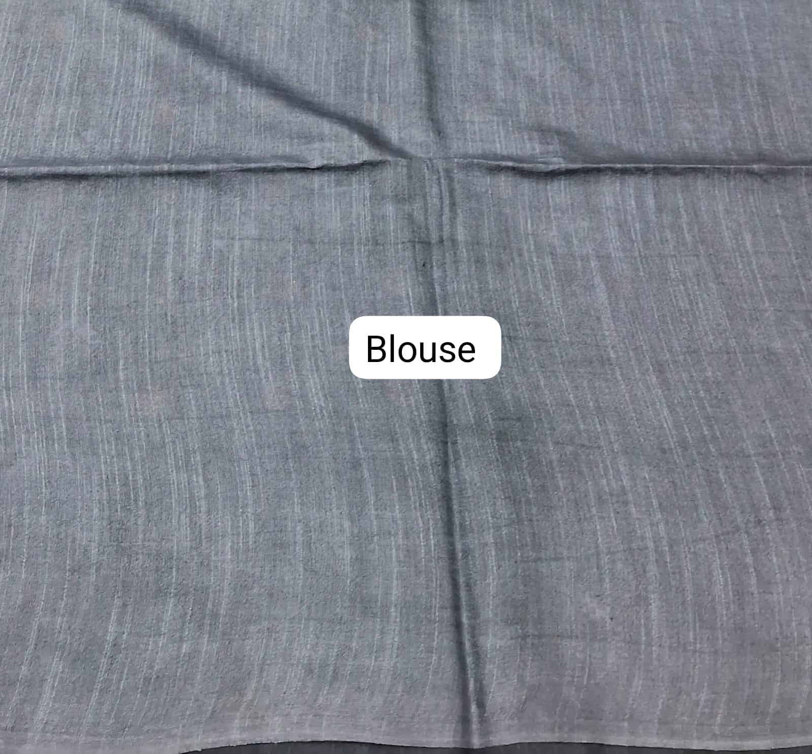Dark Grey Bamboo Silk Saree Blouse
