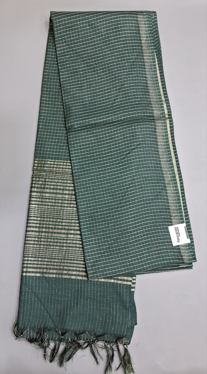 Green Bamboo Silk Saree 