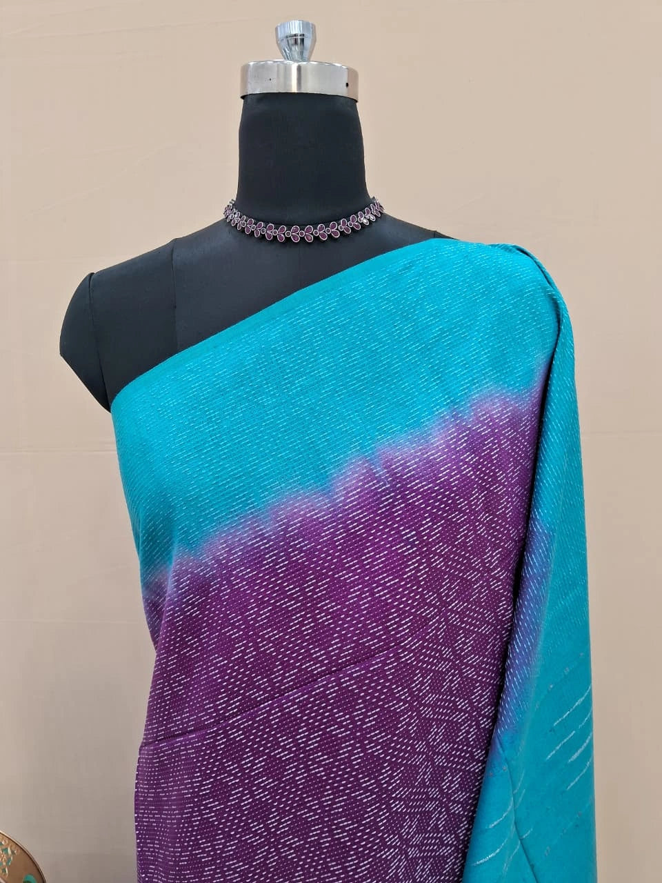 Elegant Purple Bamboo Silk Saree 1