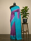 Elegant Purple Bamboo Silk Saree 