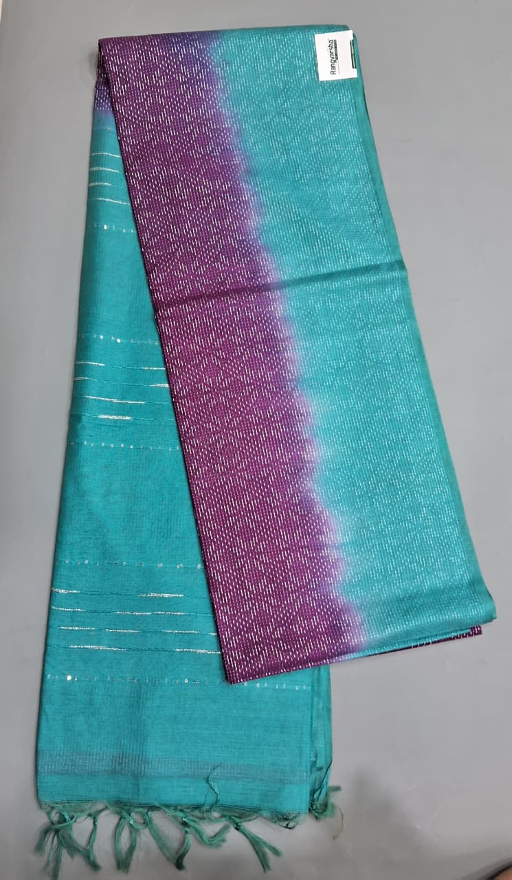 Purple Bamboo Silk Saree 