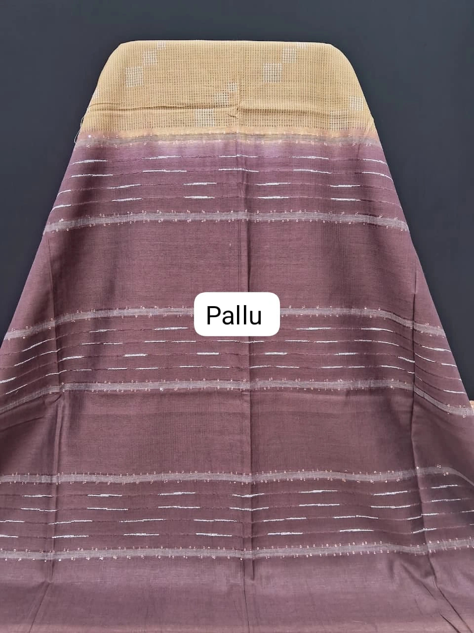 Vibrant Yellow Bamboo Silk Saree pallu