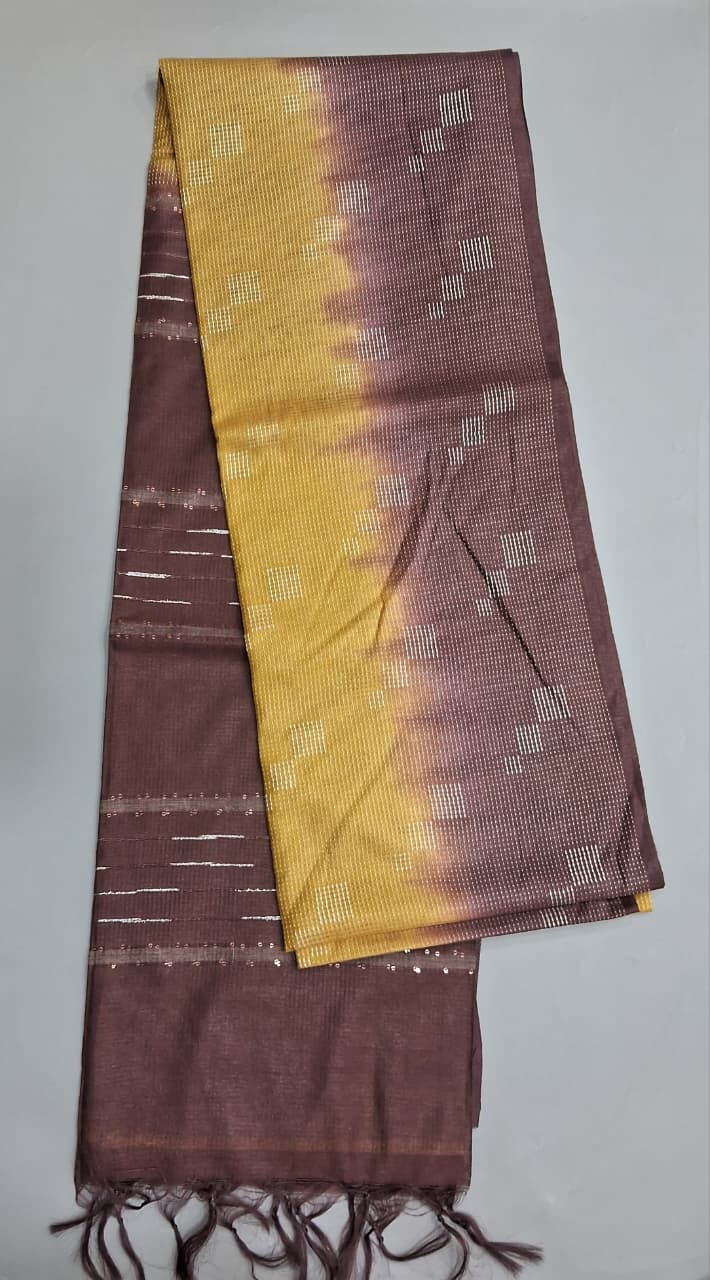 Vibrant Yellow Bamboo Silk Saree
