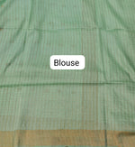 Graceful Mint Green Bamboo Silk Saree blouse