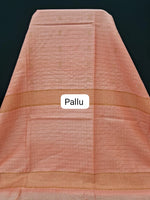 Beautiful Peach Bamboo Silk Saree pallu