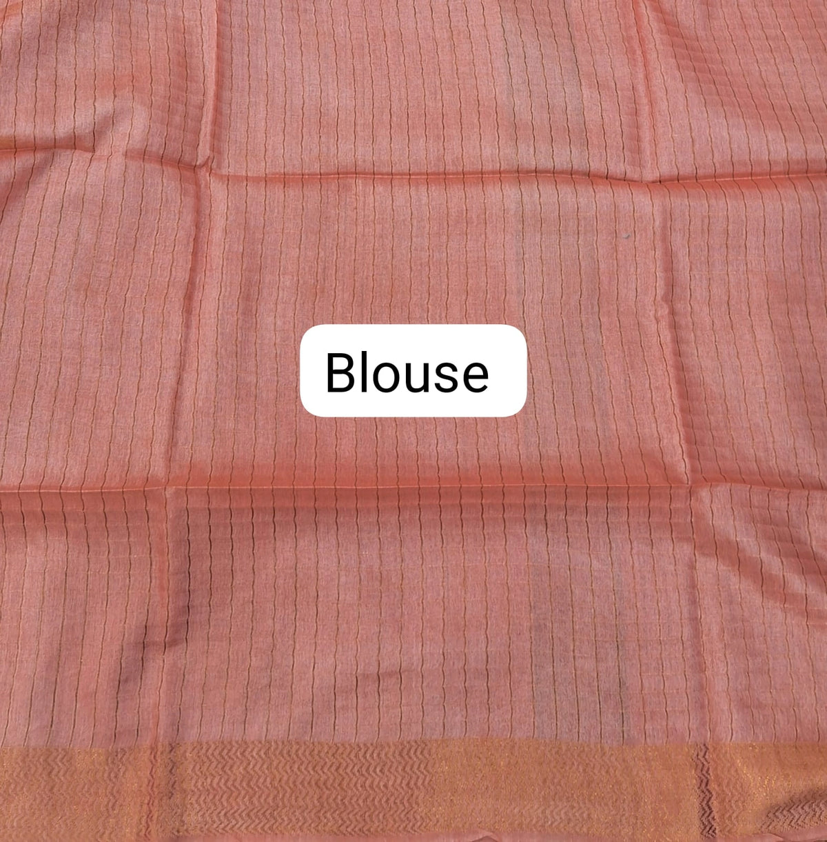 Beautiful Peach Bamboo Silk Saree blouse