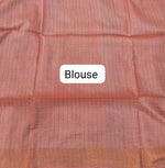 Beautiful Peach Bamboo Silk Saree blouse