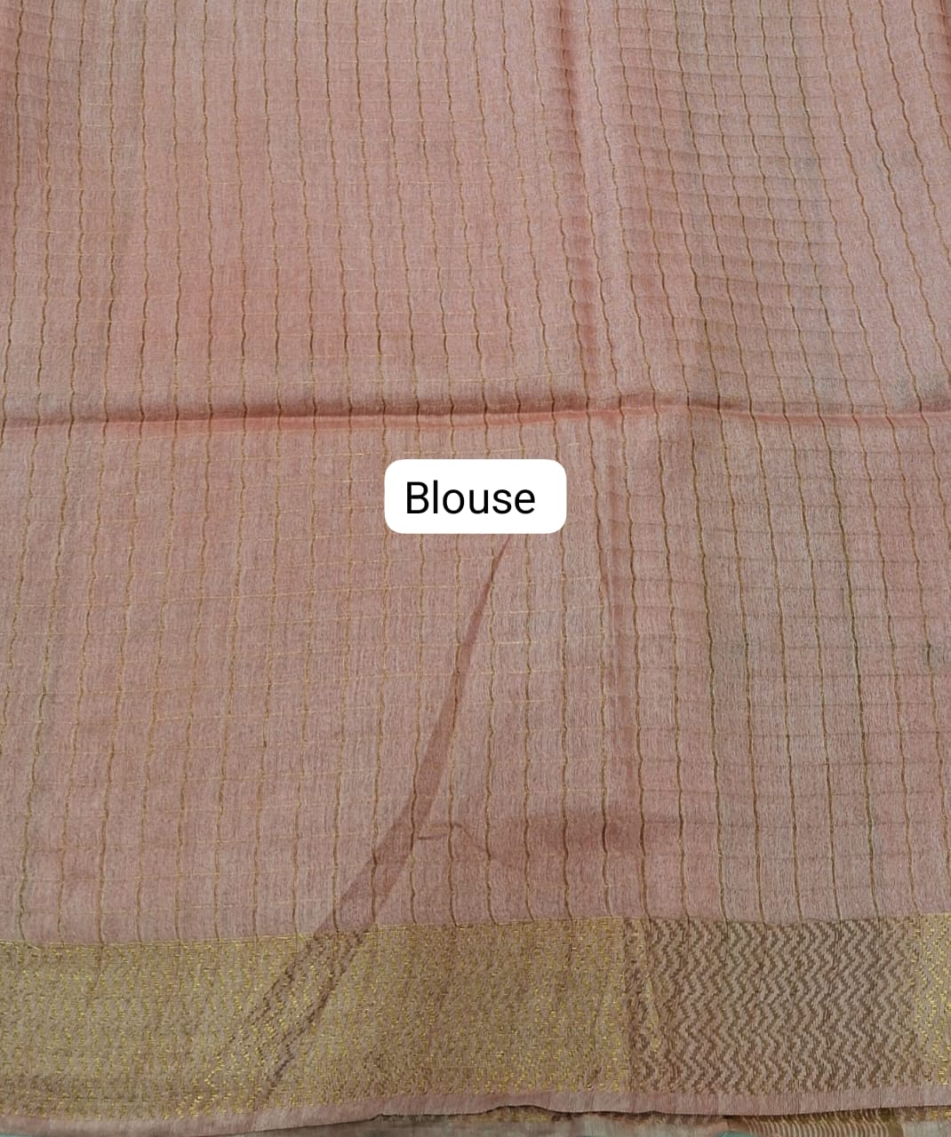 Peach Bamboo Silk Saree Blouse