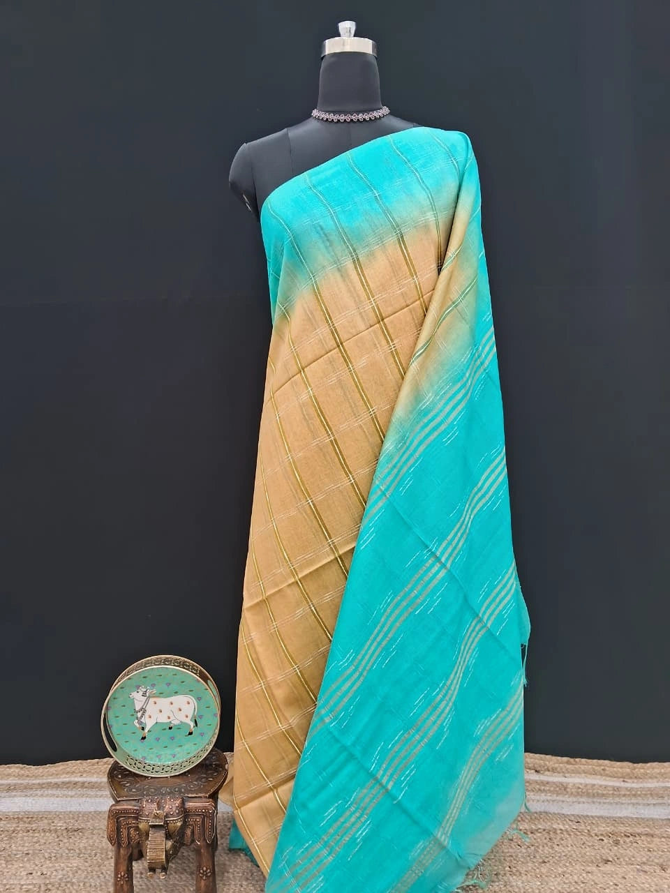 Classic Yellow Bamboo Silk Saree 