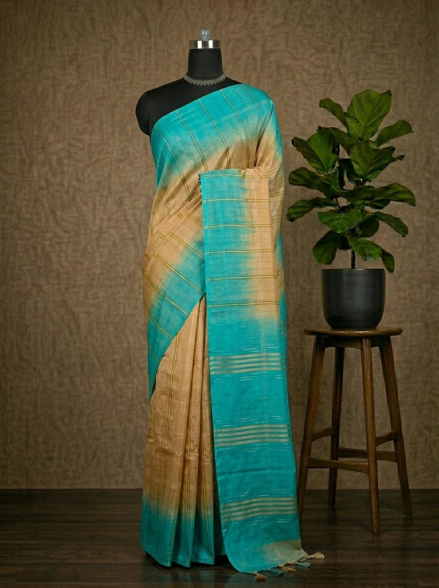 Classic Yellow Bamboo Silk Saree 