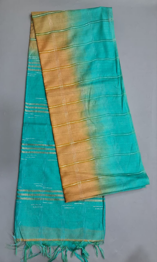 Yellow Bamboo Silk Saree 