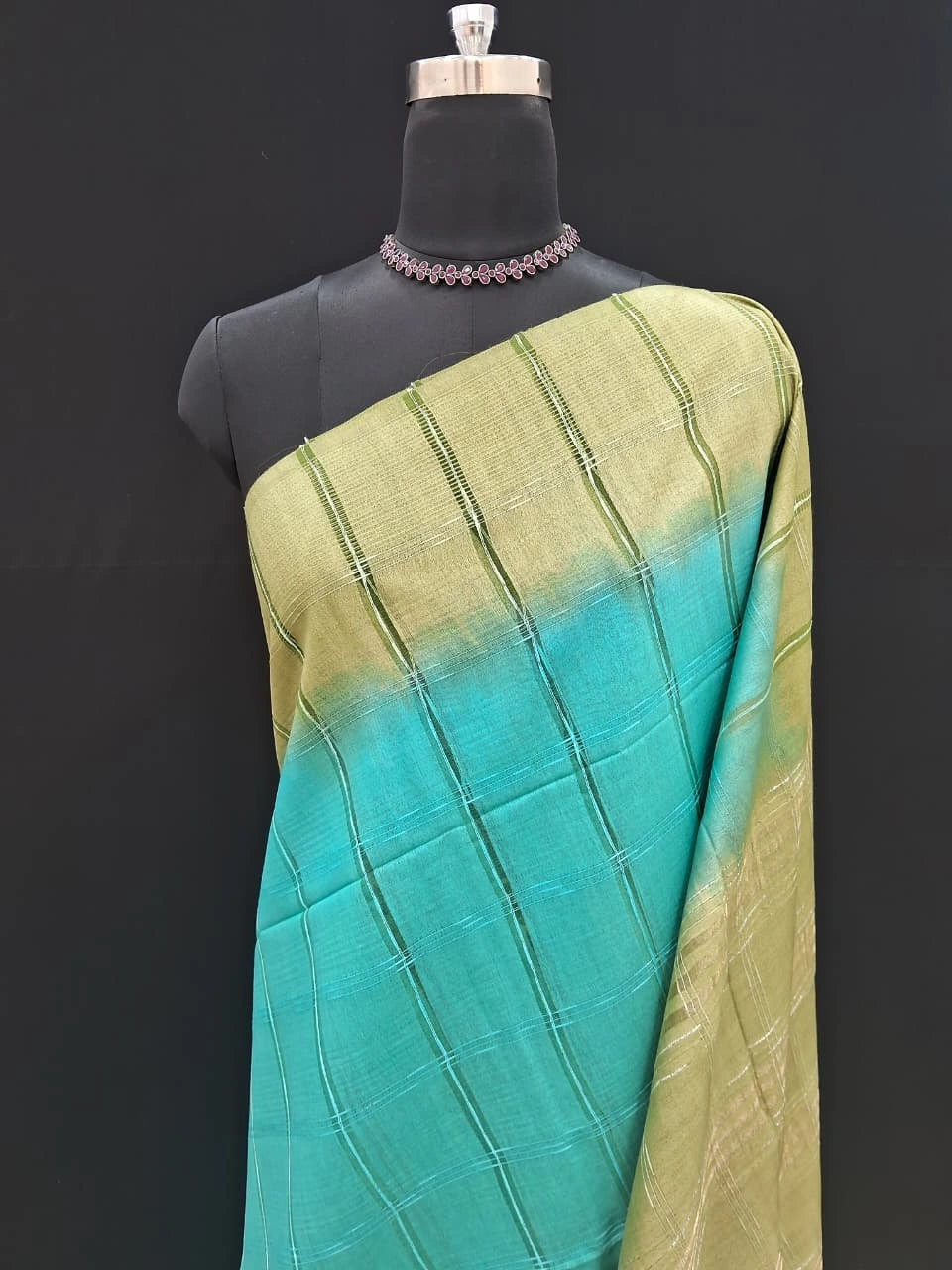 Classic Blue Bamboo Silk Saree 1