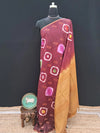Maroonish Brown Bamboo Silk Saree 