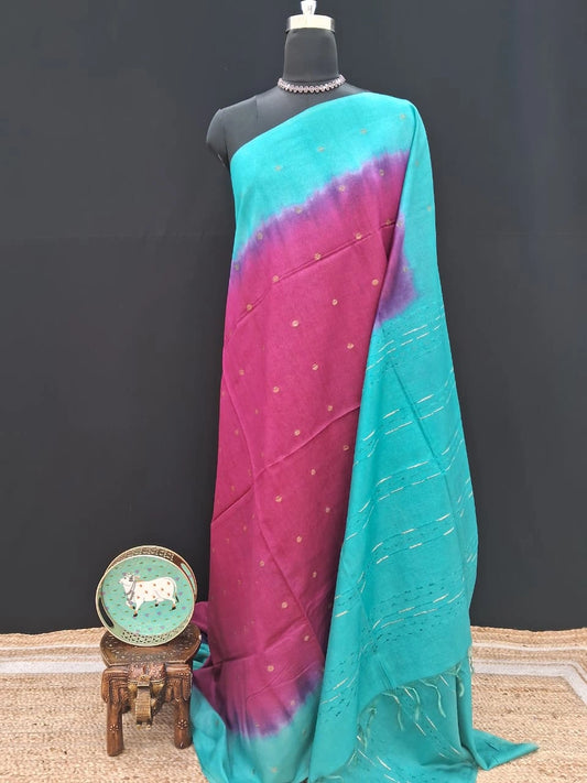 Elegant Drape Maroon Bamboo Silk Saree 