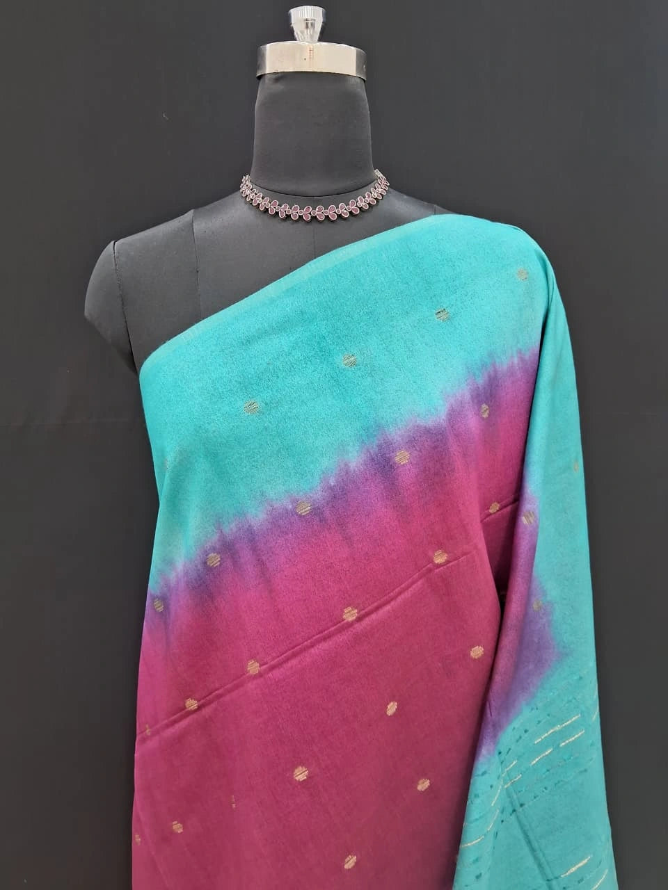 Elegant Drape Maroon Bamboo Silk Saree 1
