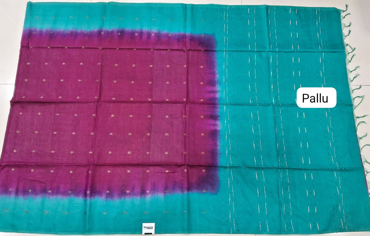 Maroon Bamboo Silk Saree Pallu