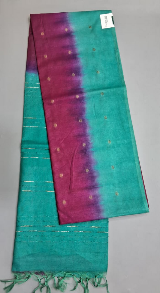 Maroon Bamboo Silk Saree