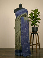 Traditional Mehendi Green Pure Bamboo Silk Saree