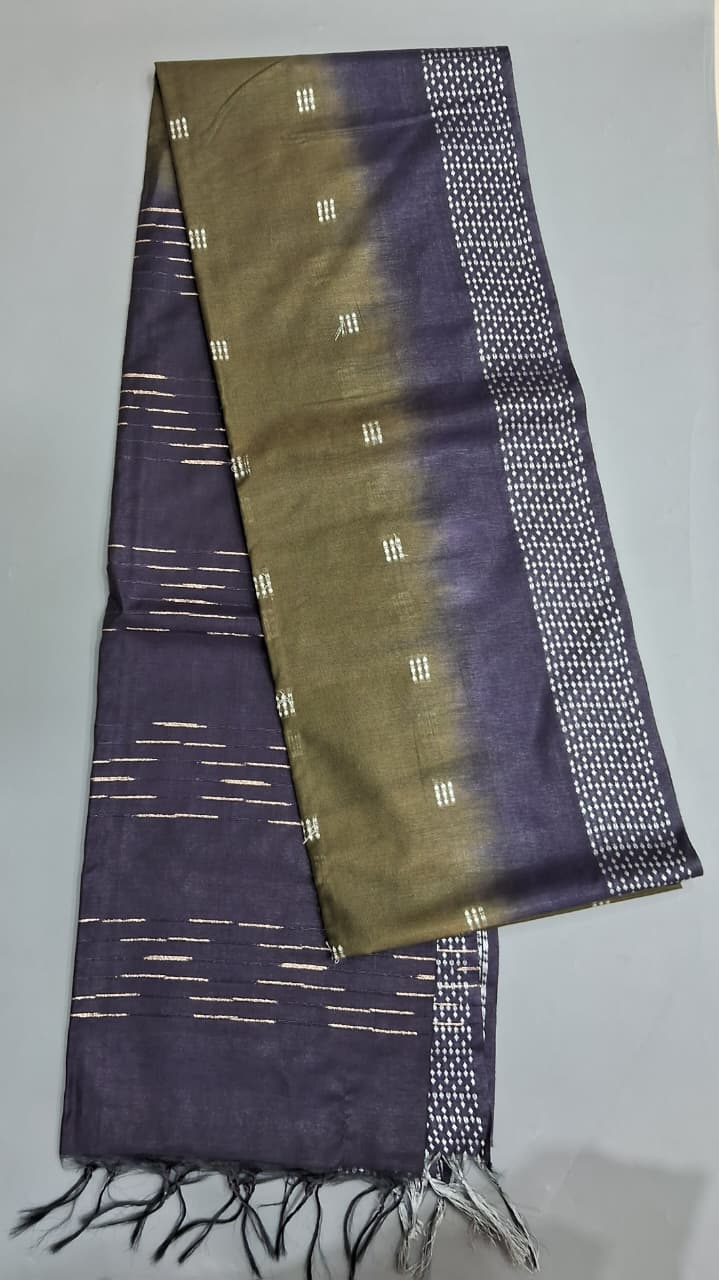 Mehendi Green Bamboo Silk Saree