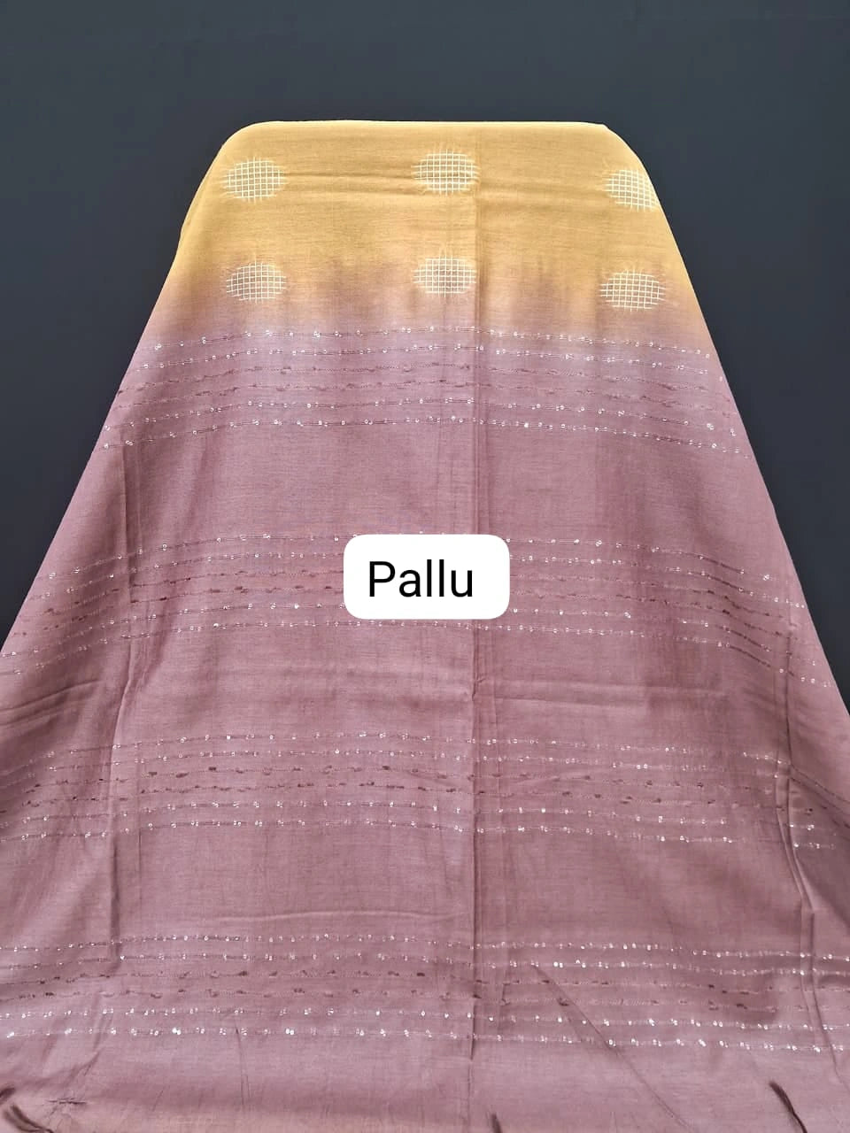 Luxury Mango Yellow Bamboo Silk Saree pallu