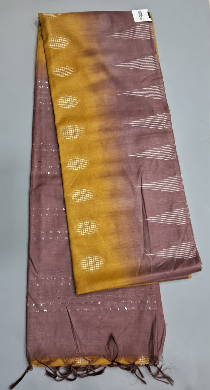 Mango Yellow Bamboo Silk Saree