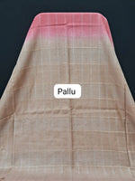 Peach Pink Bamboo Silk Saree pallu