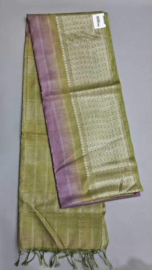 Lavender Bamboo Silk Saree 