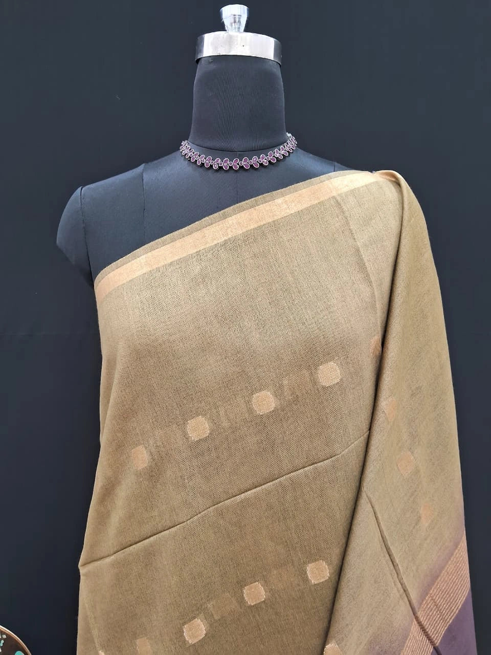 Traditional Mehendi Green Bamboo Silk Saree 1