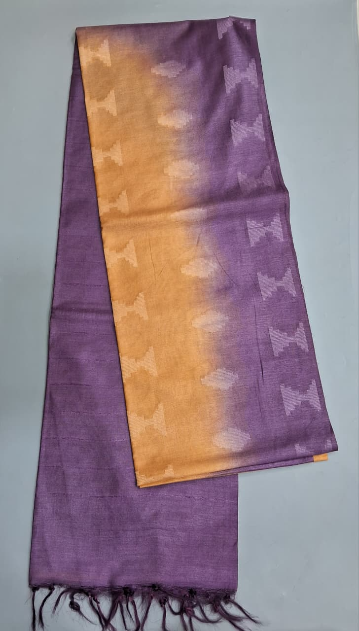 Mango Yellow Bamboo Silk Saree