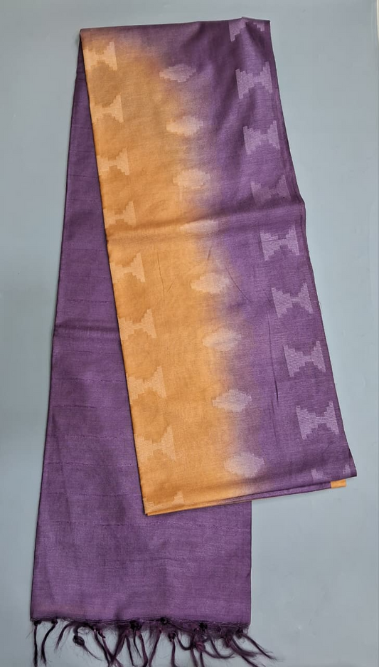 Mango Yellow Bamboo Silk Saree