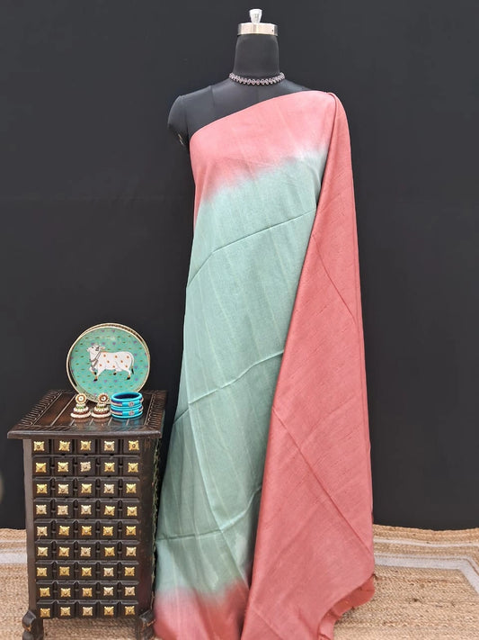 Mint Blue Bamboo Silk Saree 