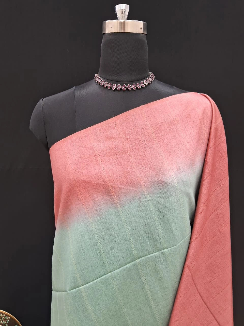 Mint Blue Bamboo Silk Saree 1