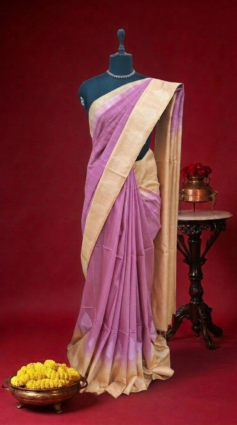 Purple Fusion Bamboo Silk Saree