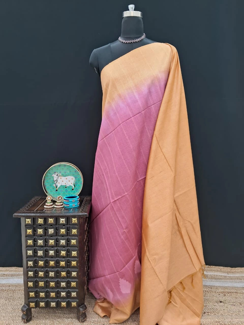 Purple Fusion Bamboo Silk Saree 