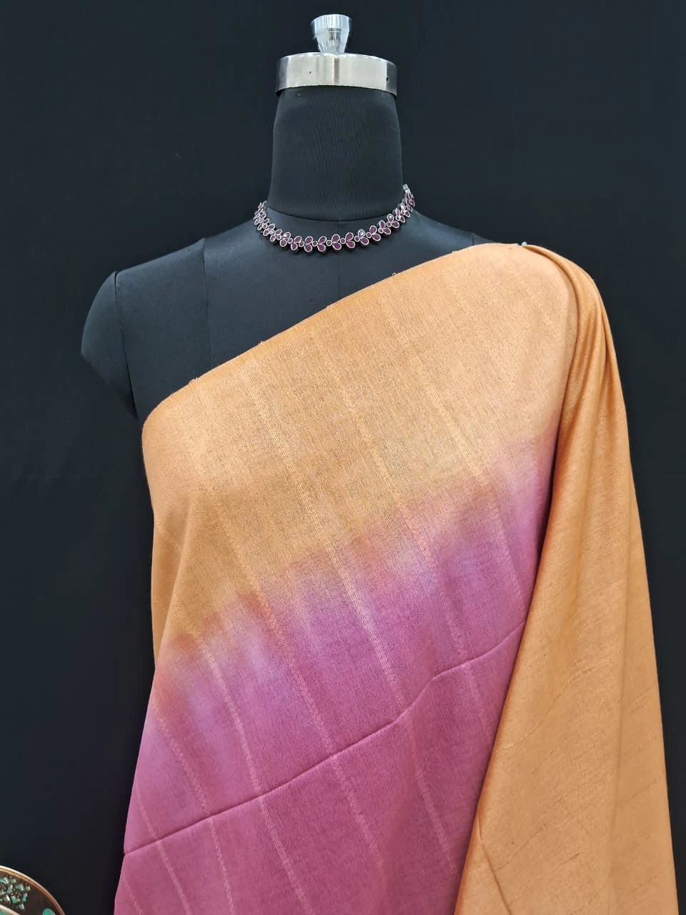 Purple Fusion Bamboo Silk Saree 1