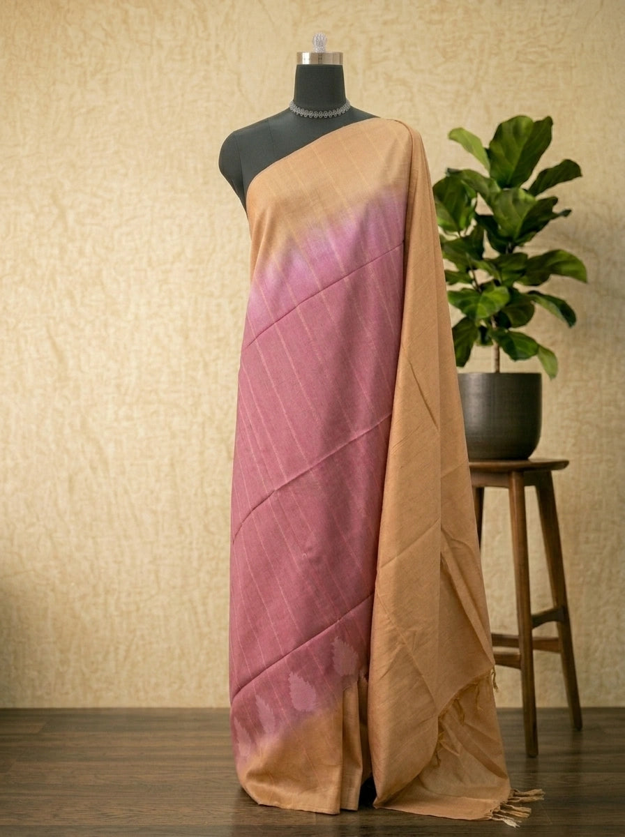 Purple Fusion Bamboo Silk Saree 