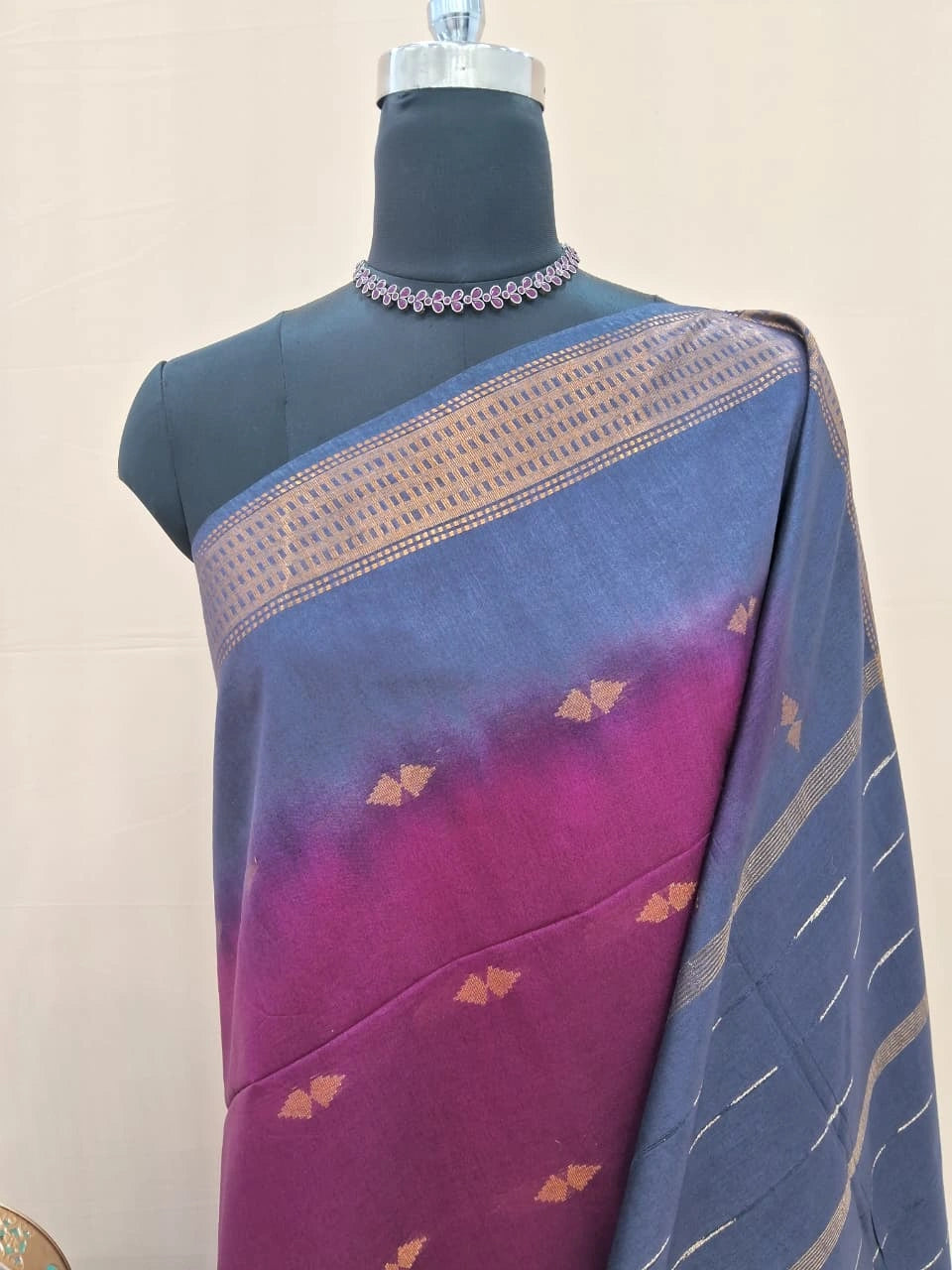 Graceful Maroon Bamboo Silk Saree 1