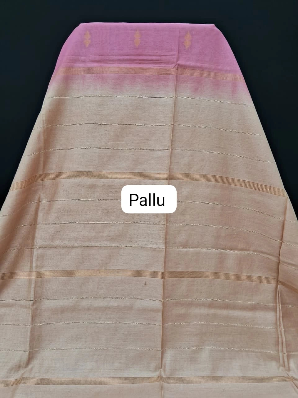 Baby Pink Bamboo Silk Saree pallu